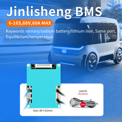 Sodium Ion Lifepo4 NMC Battery BMS 6S-16S 20A-60A With Balance / Common Port