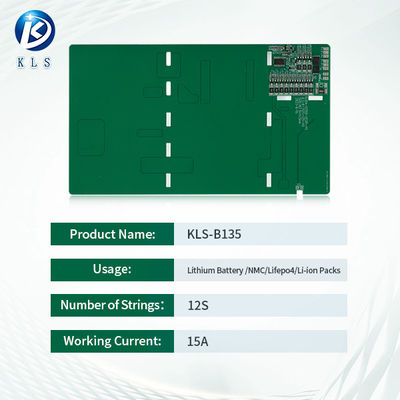 12S 50.4V 15A Lithium Ion Battery Pack BMS With Balance And Temp Sensor